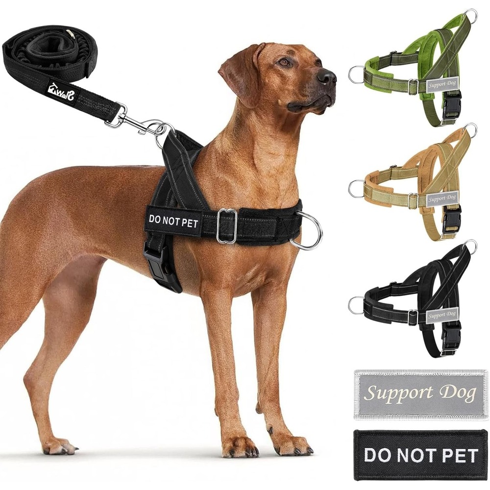 Service Dog‎ Harness & Leash Set Small No Pull No Choke Adjustable Reflective